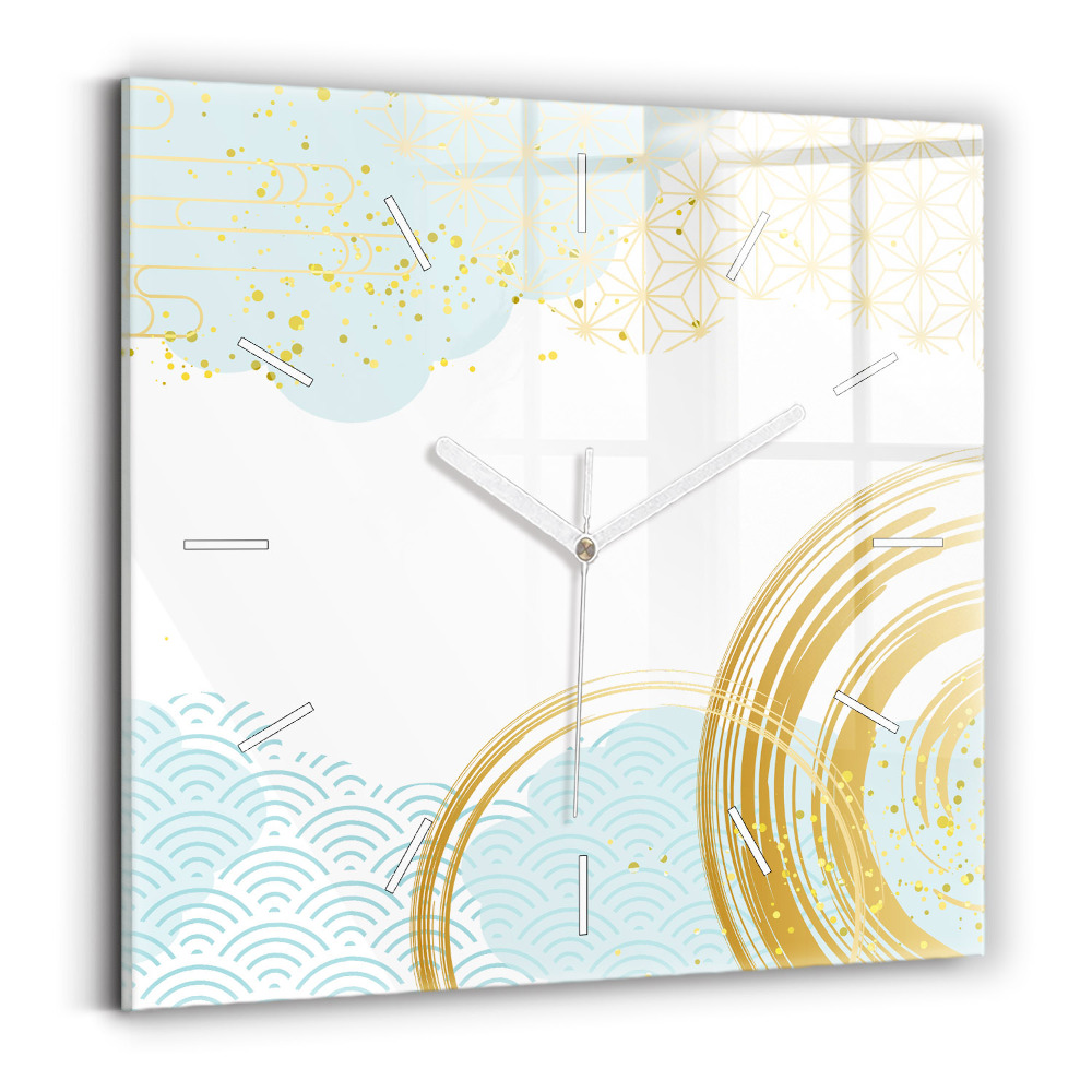 Ceas de sticlă pe perete pătrat Model decorativ