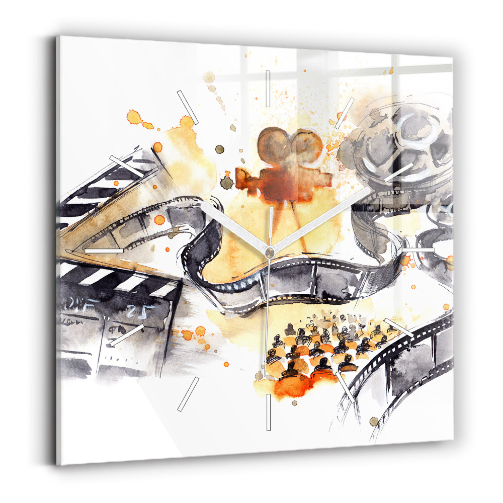 Ceas de sticlă pe perete pătrat Cinematografia camerei