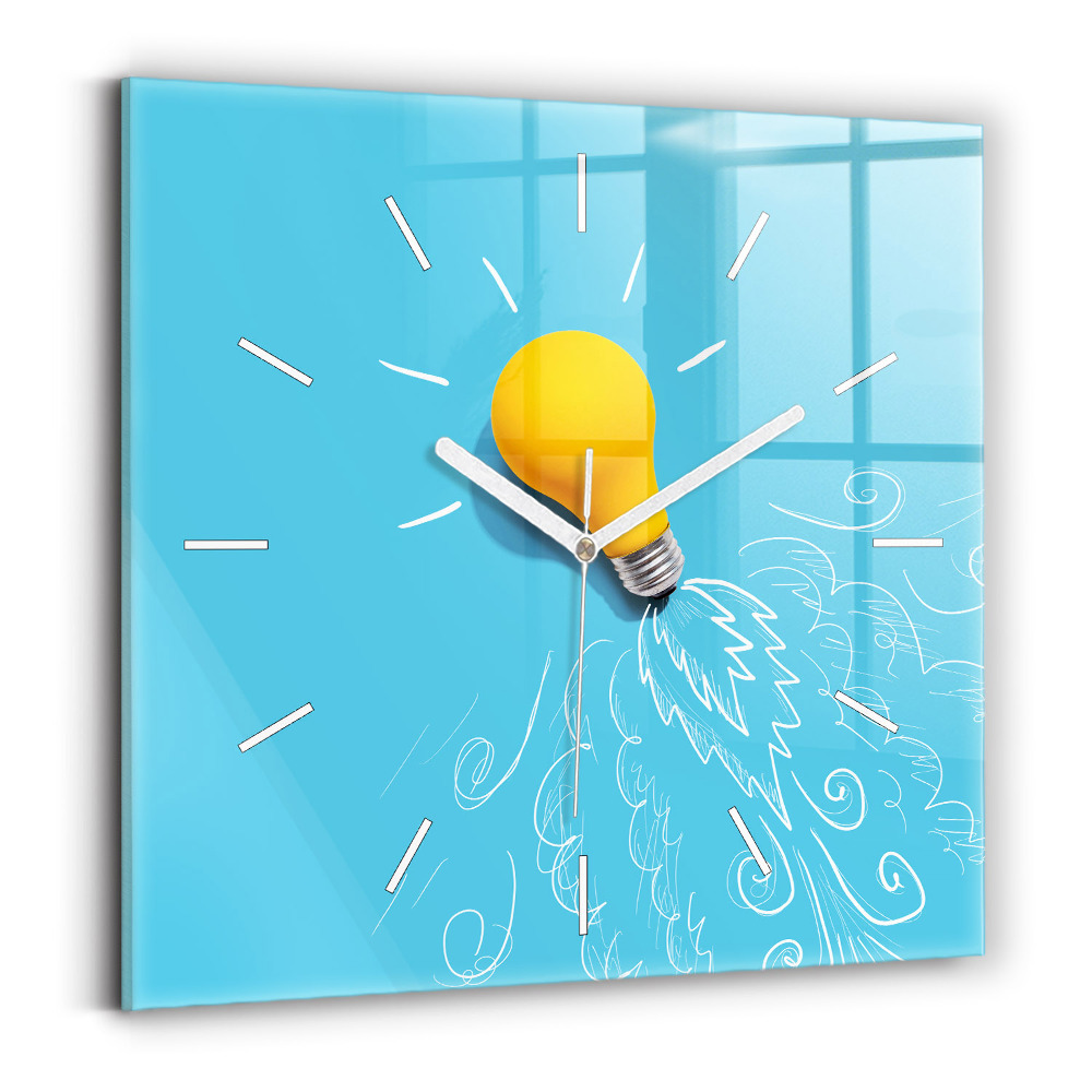 Ceas de sticlă pe perete pătrat Desen bec