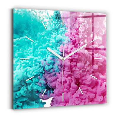 Ceas de sticlă pe perete pătrat Artă modernă – pete