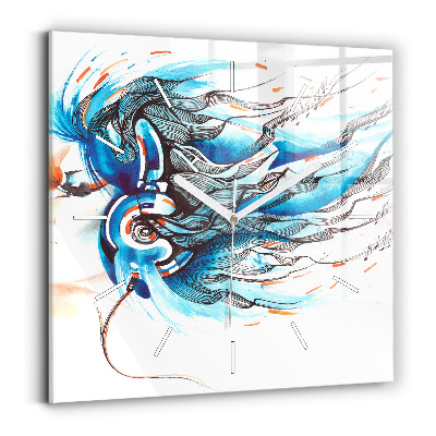 Ceas din sticlă pătrat Ilustrație pentru căști