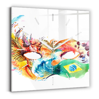 Ceas pătrat de perete din sticlă Cultură - steag brazilian