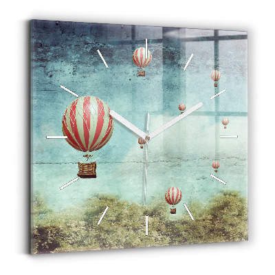 Ceas din sticlă pătrat Baloane pictate