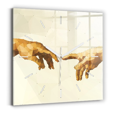 Ceas din sticlă pătrat Crearea lui Adam