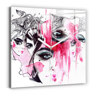 Ceas din sticlă pătrat Multe fețe ale abstracției