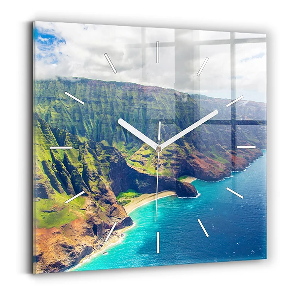 Ceas din sticlă pătrat Marea în Hawaii