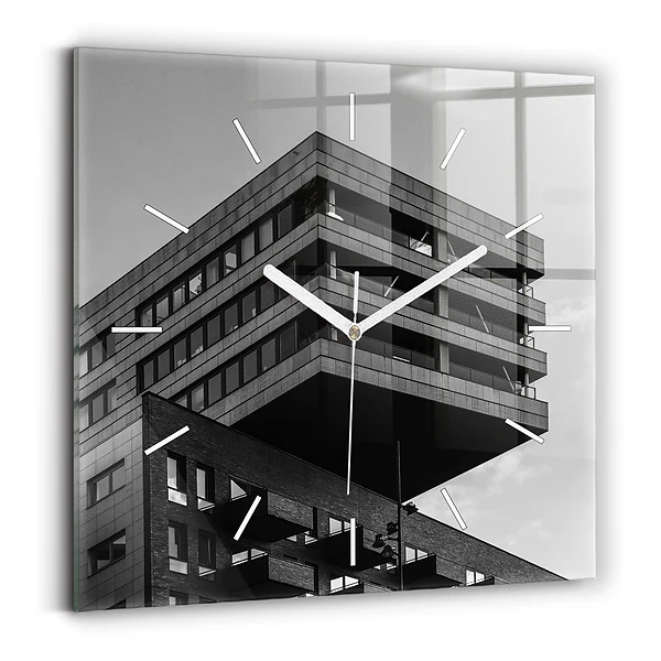Ceas perete din sticlă pătrat Arhitectura la Amsterdam
