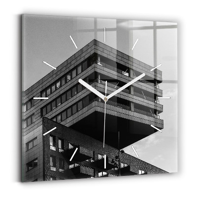 Ceas perete din sticlă pătrat Arhitectura la Amsterdam