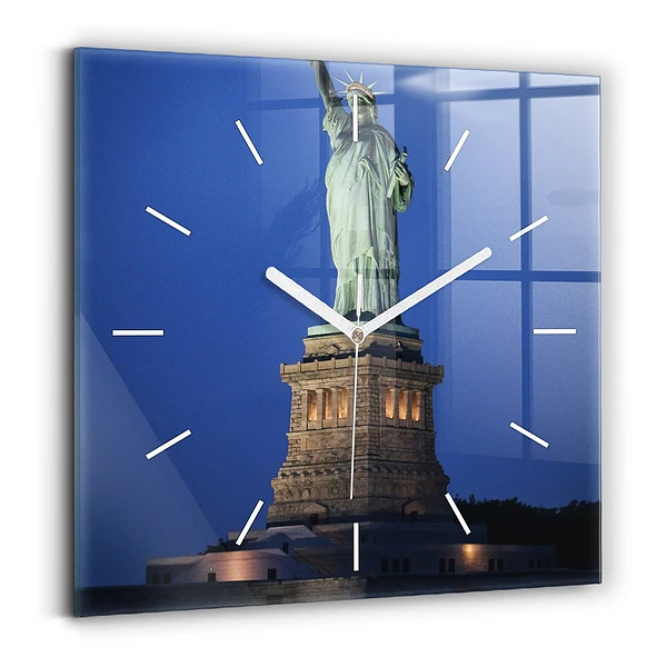 Ceas perete din sticlă pătrat Statuia Libertății New York