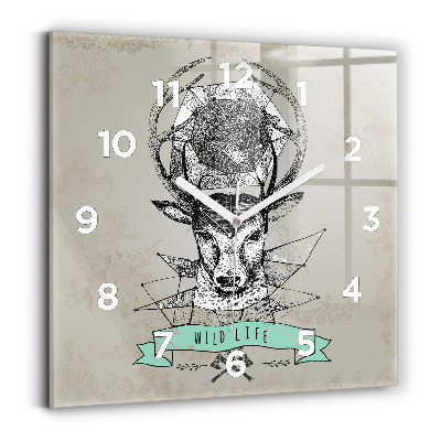 Ceas din sticlă pătrat Cap de caprioara