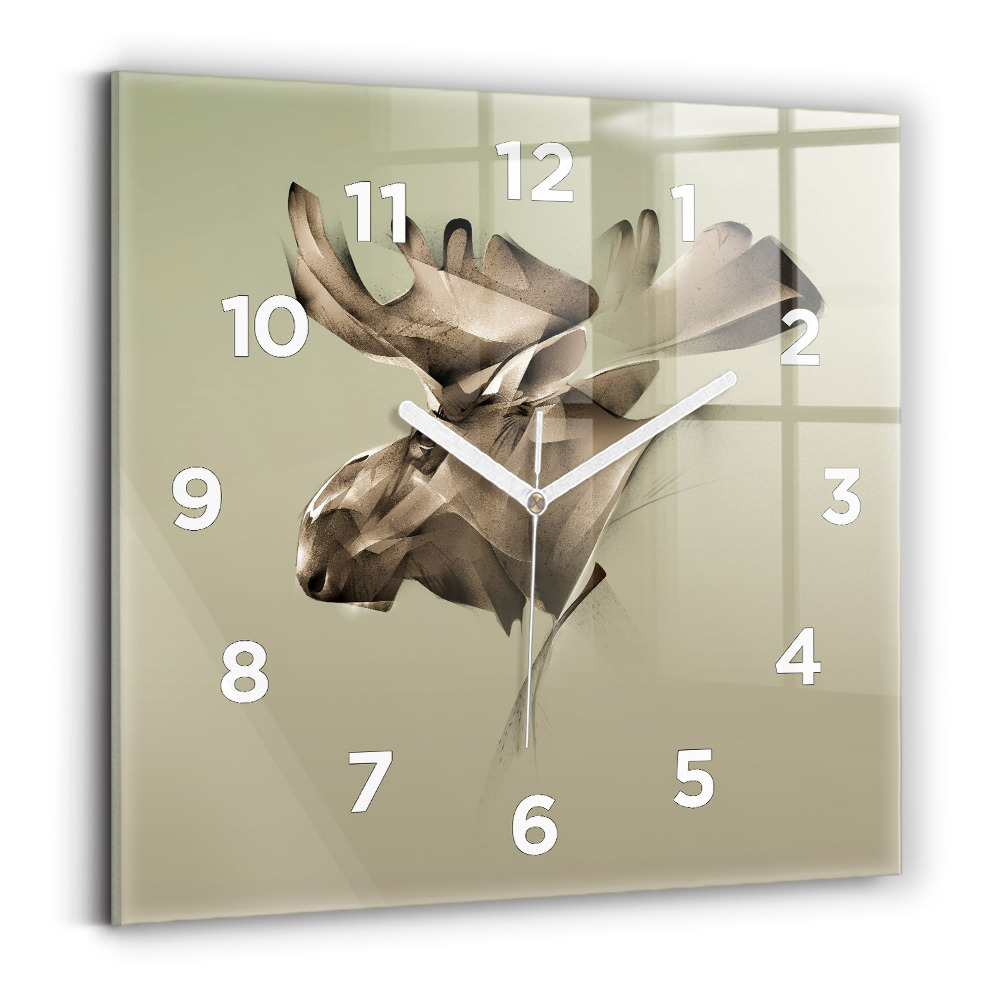 Ceas de sticlă pe perete pătrat Elan grafic