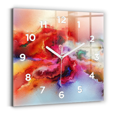 Ceas din sticlă pătrat Vopsele vărsate