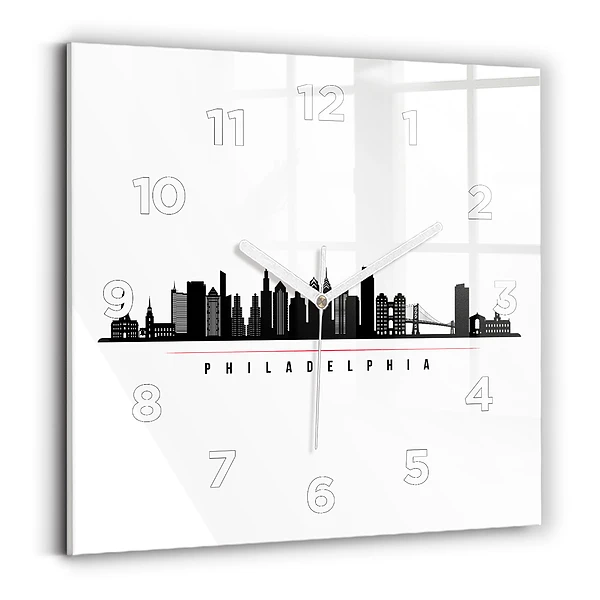 Ceas din sticlă pătrat ilustrație Philadelphia