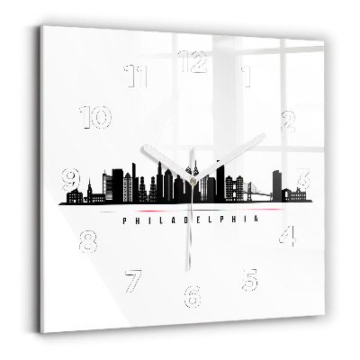 Ceas din sticlă pătrat ilustrație Philadelphia