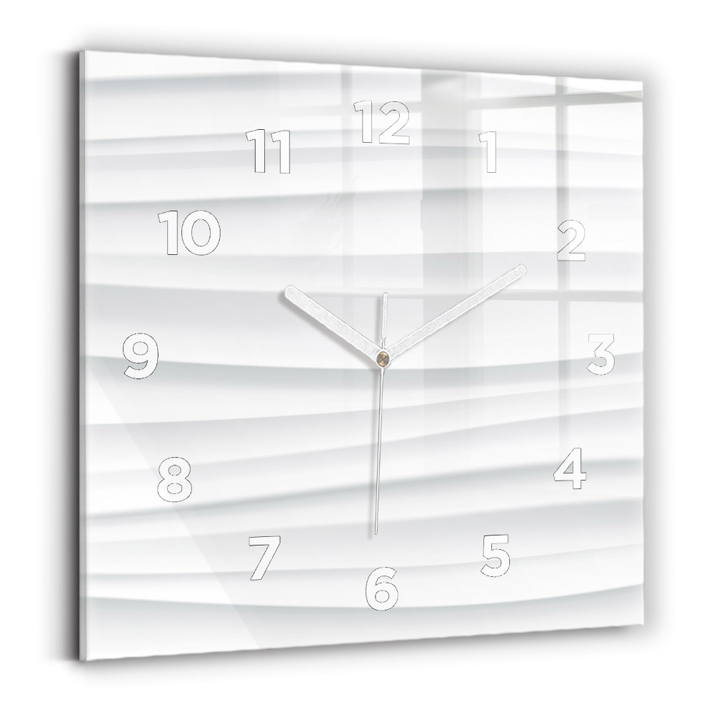 Ceas de sticlă pe perete pătrat Textura valuri