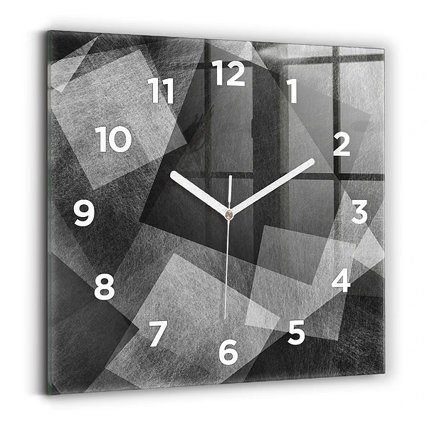 Ceas perete din sticlă pătrat Abstracția geometrică
