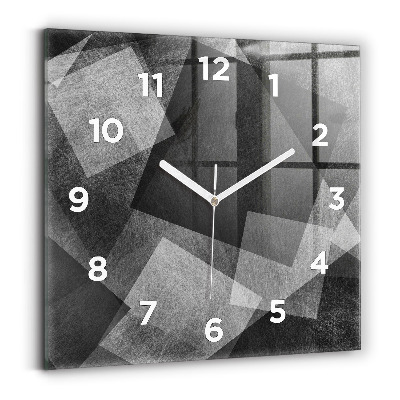 Ceas perete din sticlă pătrat Abstracția geometrică