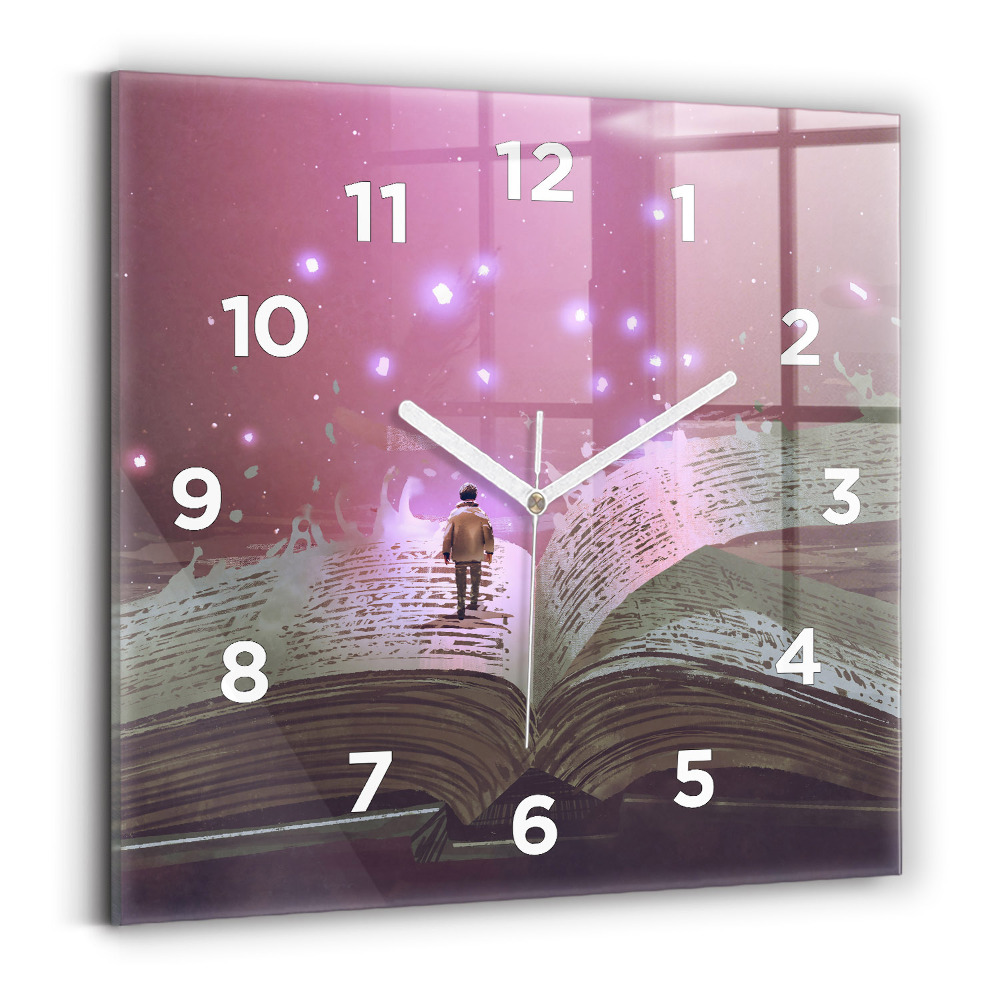 Ceas din sticlă pătrat Carte abstractă