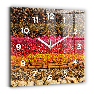 Ceas din sticlă pătrat Rânduri de condimente