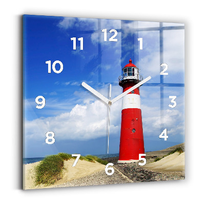 Ceas pătrat de perete din sticlă Far