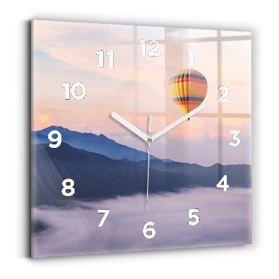 Ceas de sticlă pe perete pătrat Un peisaj frumos