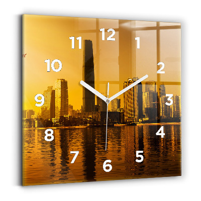 Ceas de sticlă pe perete pătrat Râul Zhujiang