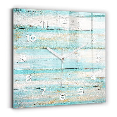 Ceas de sticlă pe perete pătrat Placi albastre