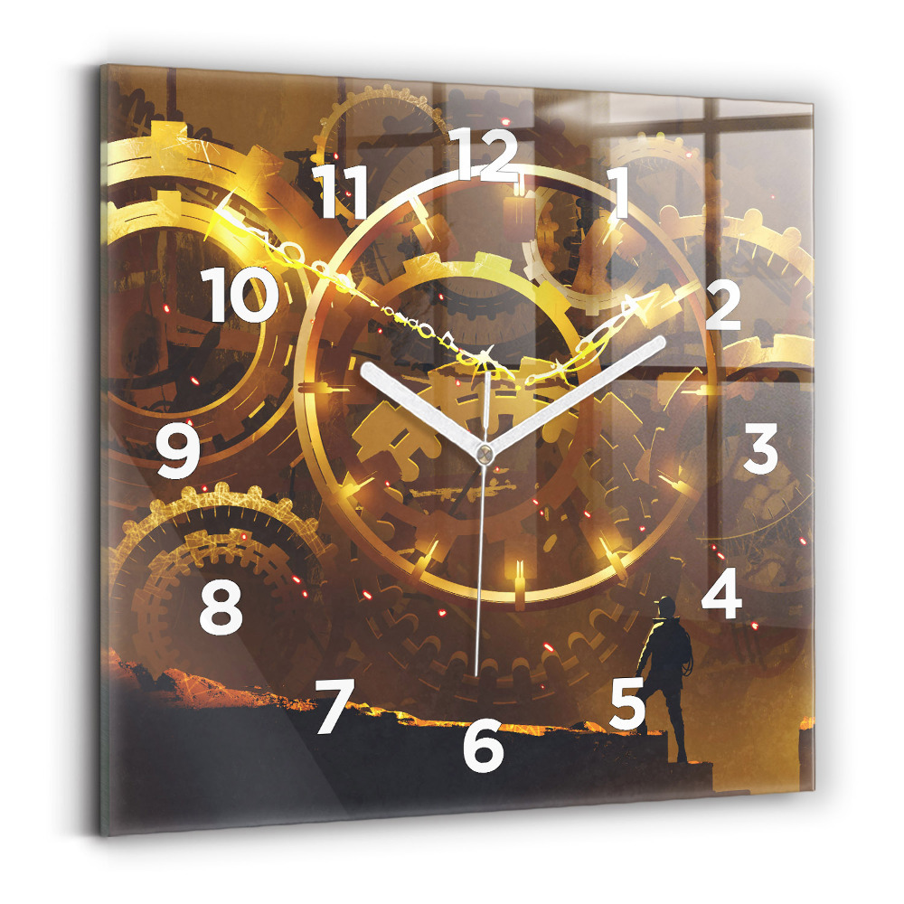 Ceas perete din sticlă pătrat Timp – Mecanism