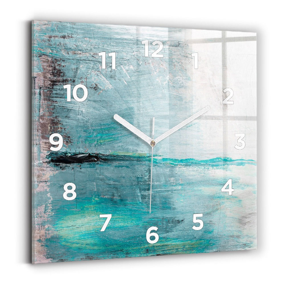 Ceas din sticlă pătrat Abstracția texturii uleiului