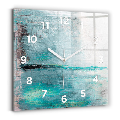 Ceas din sticlă pătrat Abstracția texturii uleiului