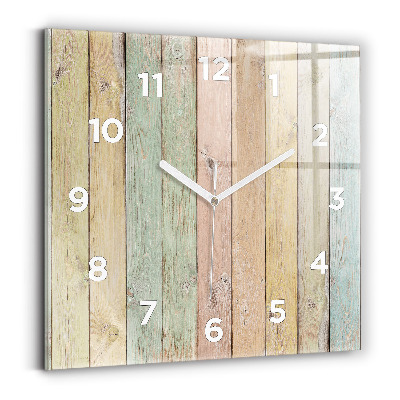 Ceas pătrat de perete din sticlă Plăci colorate