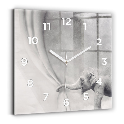 Ceas din sticlă pătrat Elefant