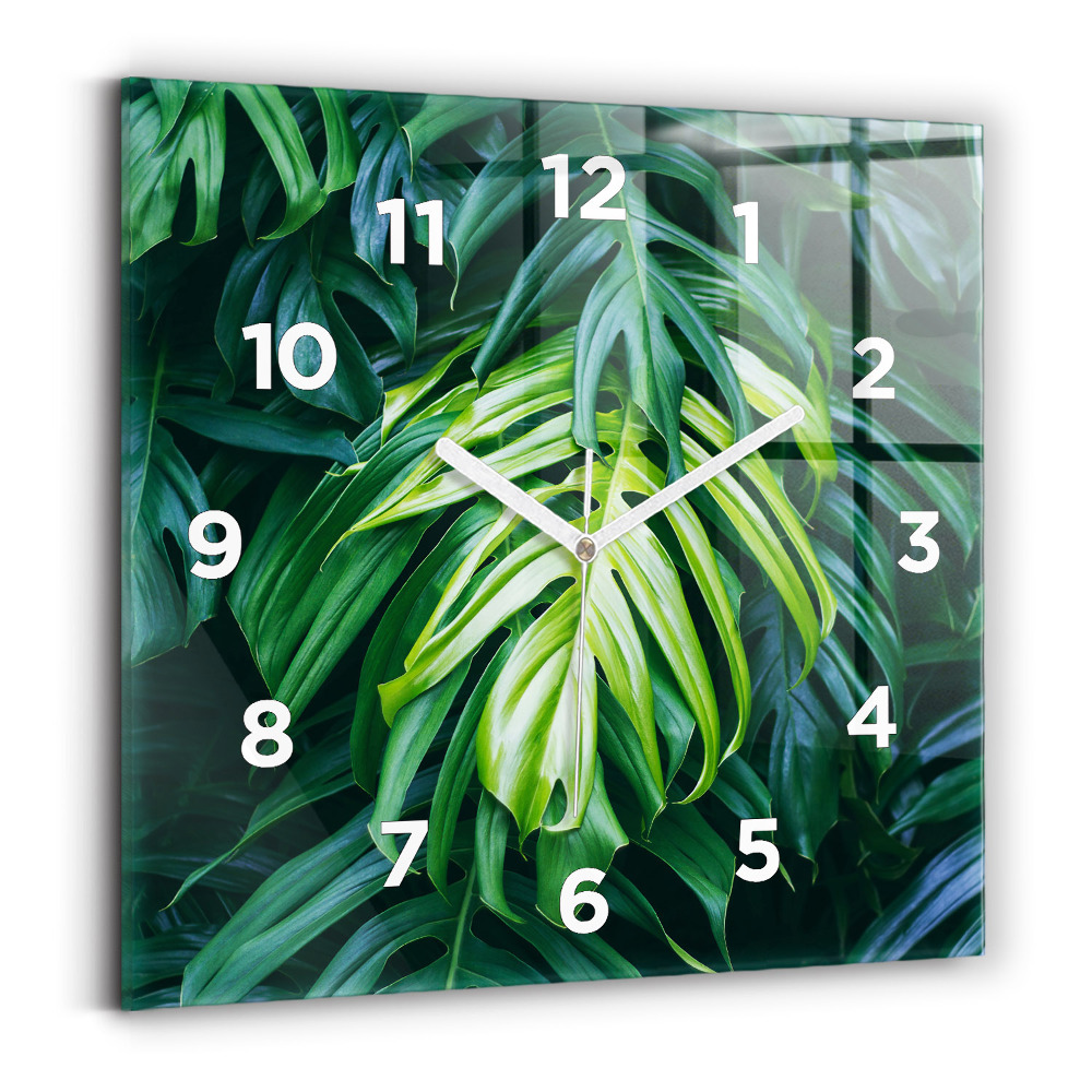 Ceas pătrat de perete din sticlă Partea tropicală a naturii