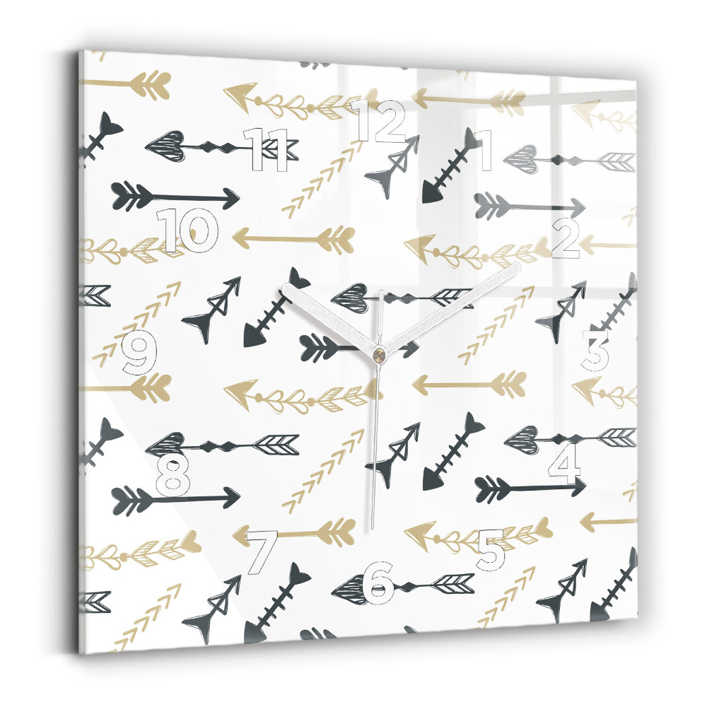 Ceas de sticlă pe perete pătrat Model geometric hipster