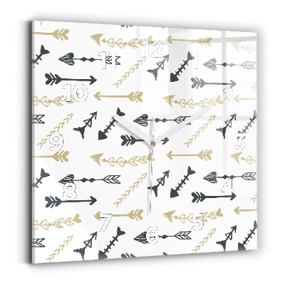 Ceas de sticlă pe perete pătrat Model geometric hipster