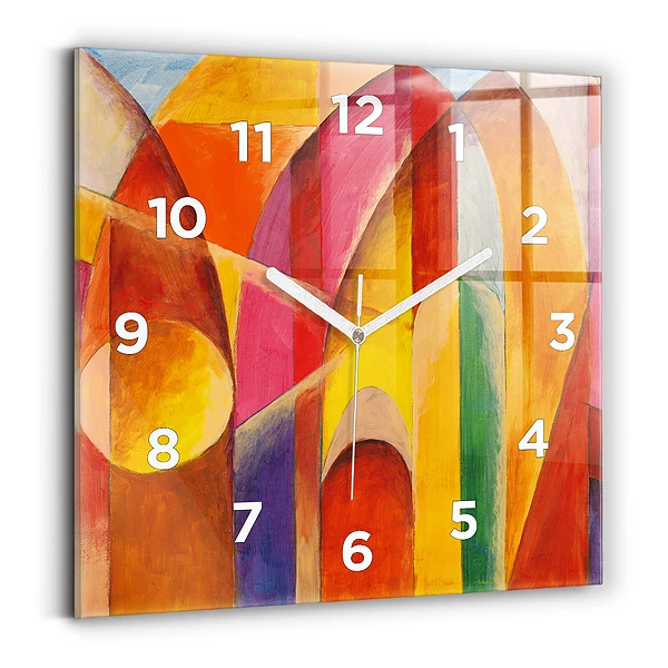 Ceas din sticlă pătrat Artă Decorație Abstracție