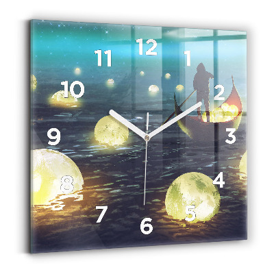 Ceas de sticlă pe perete pătrat Abstracția