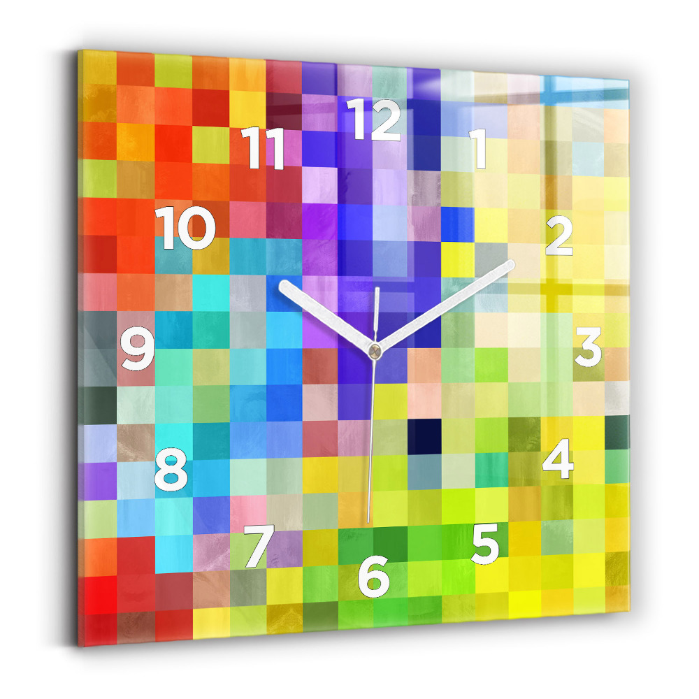 Ceas perete din sticlă pătrat Compoziție pătrată