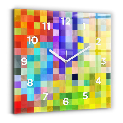 Ceas perete din sticlă pătrat Compoziție pătrată