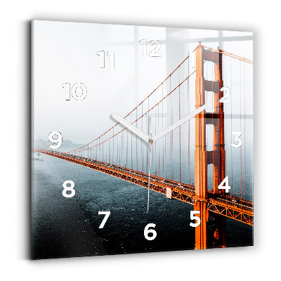 Ceas de sticlă pe perete pătrat pod Golden Gate