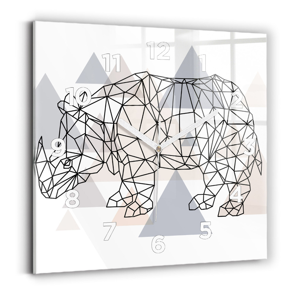 Ceas de sticlă pe perete pătrat Model geometric