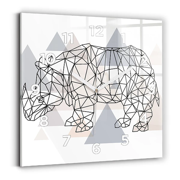 Ceas de sticlă pe perete pătrat Model geometric