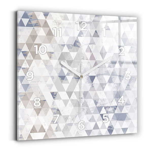 Ceas perete din sticlă pătrat Model geometric