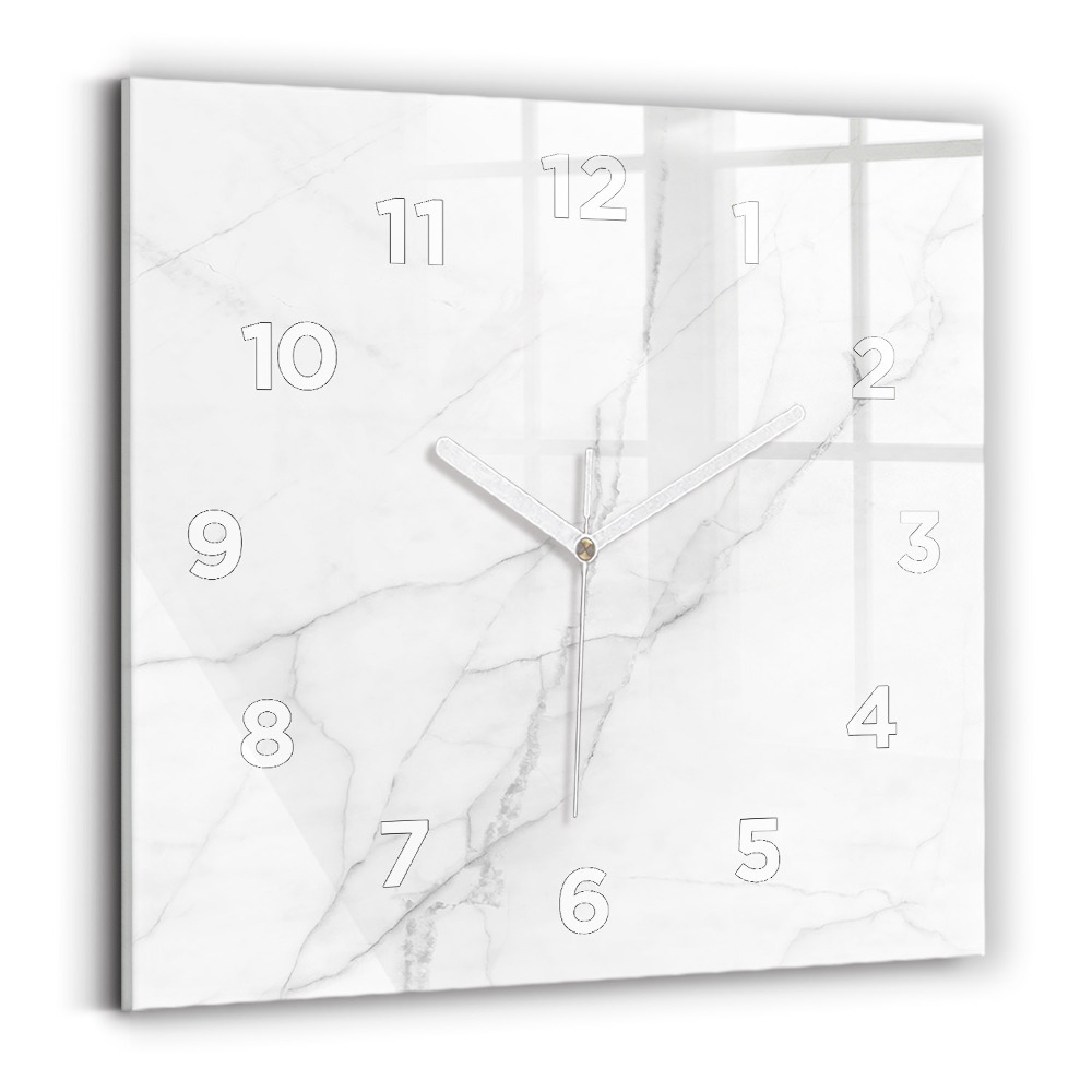 Ceas de sticlă pe perete pătrat Marmură decorativă