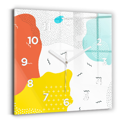 Ceas pătrat de perete din sticlă Abstracția POP