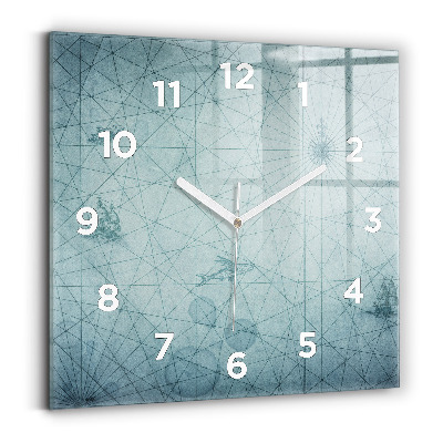 Ceas perete din sticlă pătrat Hartă de epocă