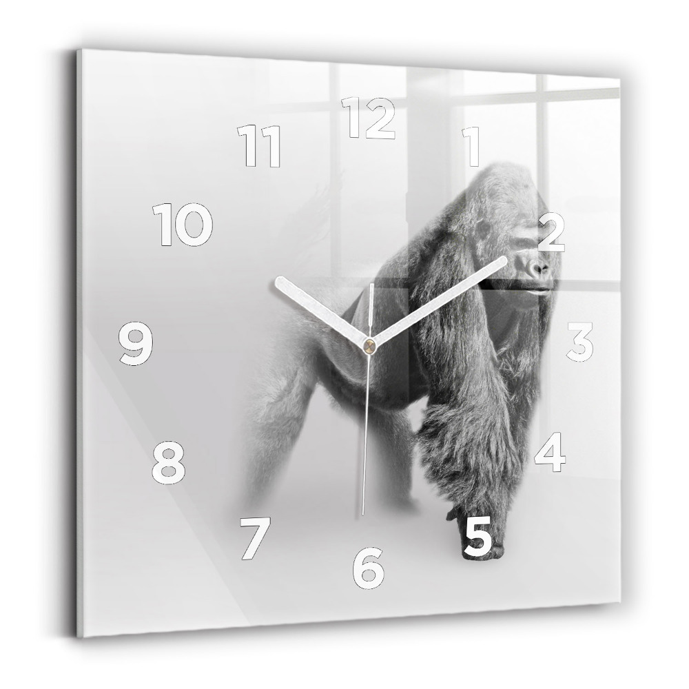 Ceas pătrat de perete din sticlă Colecție de artă animale