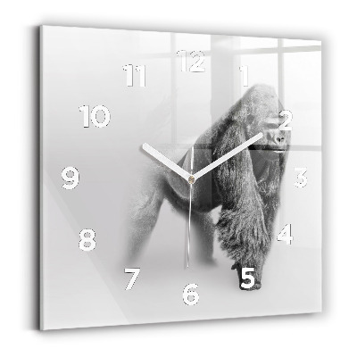 Ceas pătrat de perete din sticlă Colecție de artă animale