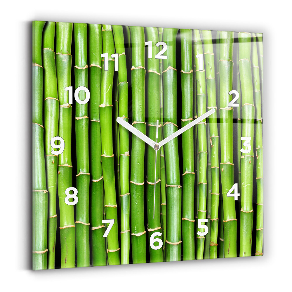 Ceas de sticlă pe perete pătrat bambus asiatic