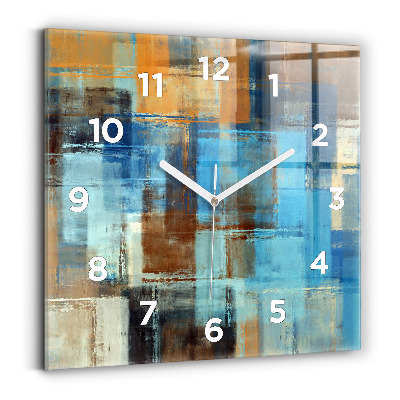Ceas pătrat de perete din sticlă Fundal colorat – abstracție